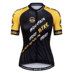 Killertaler Damen Radtrikot Epic Ride schwarz/goldgelb — inspiriert vom Absa Cape Epic 2026 und Desert Dash 2024, handgefertigt in Burladingen