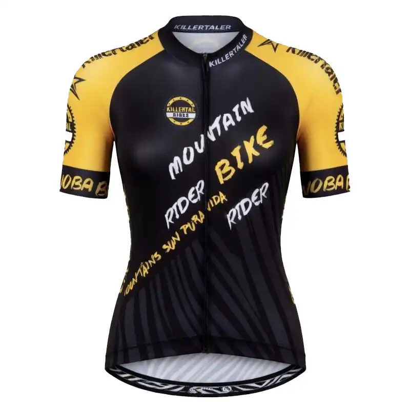 Killertaler Damen Radtrikot Epic Ride schwarz/goldgelb — inspiriert vom Absa Cape Epic 2026 und Desert Dash 2024, handgefertigt in Burladingen