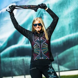 Killertaler Damen Radtrikot Cherokee langarm, mit Baggy Bike Shorts Star — handgefertigt in Burladingen. Imagebild