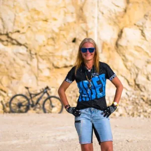 Killertaler Damen Radtrikot Flow Rider schwarz-blau kurzarm — handgefertigt in Burladingen