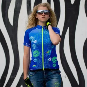 Killertaler Damen Radtrikot Goa blau-gelb — top-modisch, handgefertigt in Burladingen