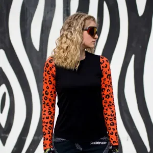 Killertaler Damen Unterziehshirt orange-schwarz Leo-Muster — handgefertigt in Burladingen