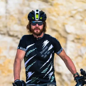 Killertaler Herren Radtrikot "Flash" — schwarz/weiß/schilf