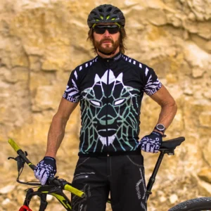 Killertaler Herren Radtrikot Leon schwarz-weiß-schilf — cooles Design, handgefertigt in Burladingen