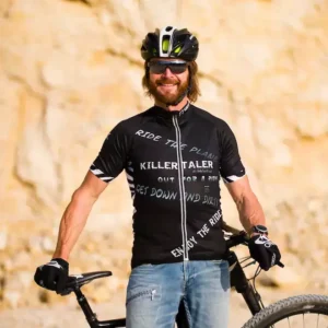 Killertaler Herren Radtrikot "Ride the Planet" — schwarz/weiß