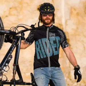 Killertaler Herren Radtrikot Rider schwarz-blau-weiß — cooles Design, handgefertigt in Burladingen