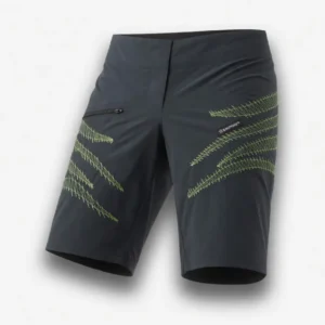 Killertaler Damen Baggy Shorts grün schwarz/grün mit grünen Ziernähten — Epic Ride Linie, handgefertigt in Burladingen